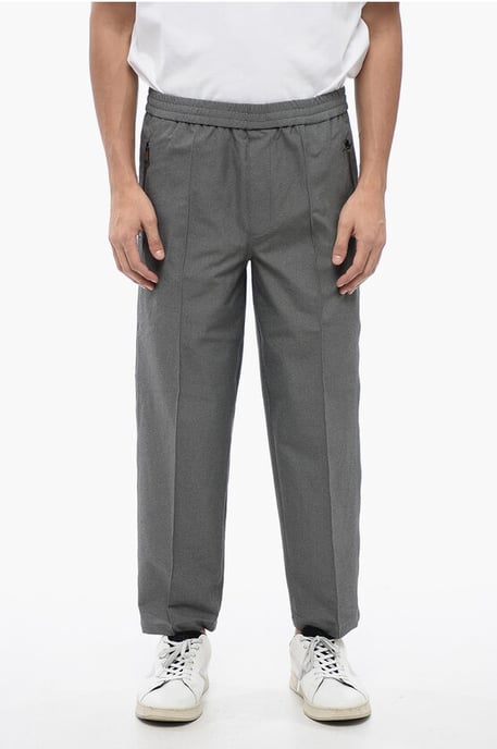 LOUIS-broek van stretchstof met elastische tailleband in grijs - Image 1
