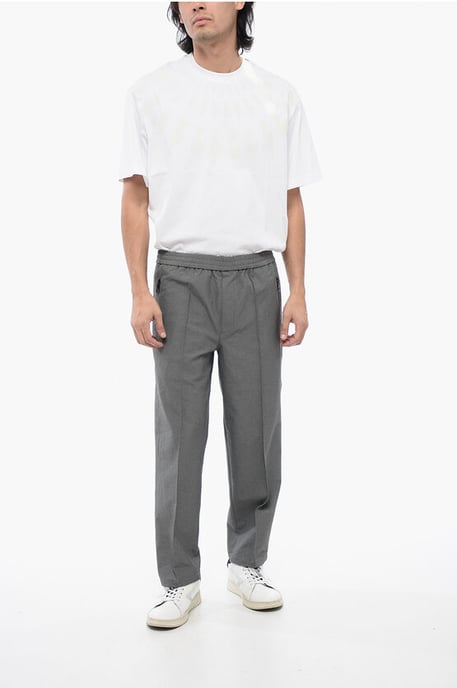 LOUIS-broek van stretchstof met elastische tailleband in grijs - Image 4