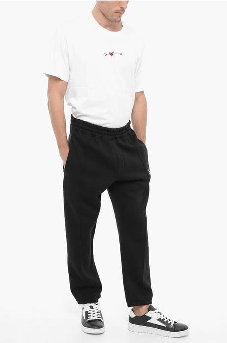 Losse joggingbroek van fleecekatoenmix met bliksemflitsen in zwart - Image 4