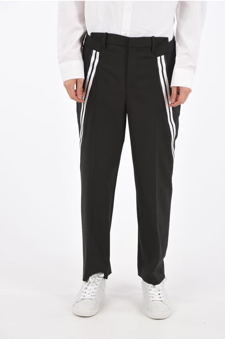 Middelhoge taille slim fit broek in zwart - Image 1