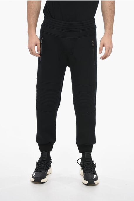 Neopreen Skinny Fit Biker Joggingbroek in Zwart - Image 1