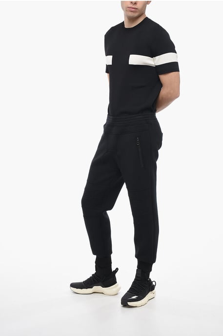 Neopreen Skinny Fit Biker Joggingbroek in Zwart - Image 4