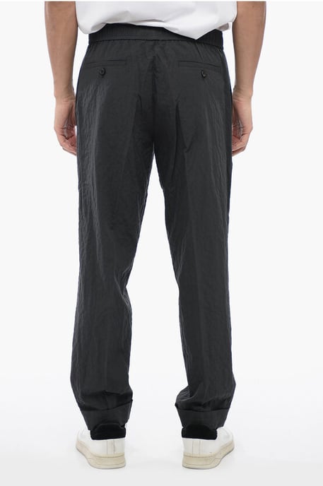 Gerimpelde katoenen REM Slim Fit-broek in grijs - Image 2