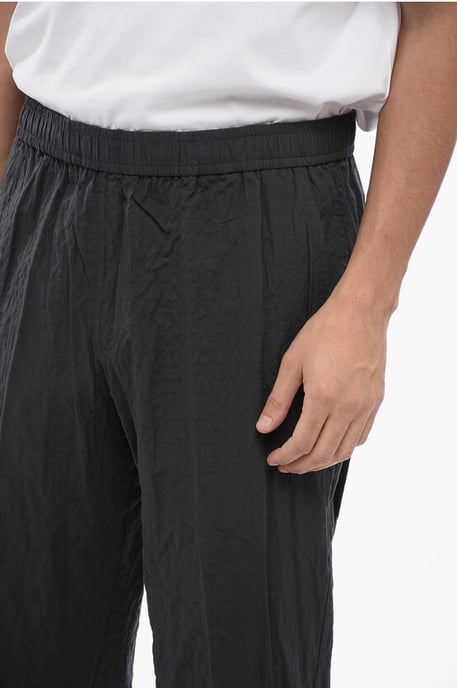 Gerimpelde katoenen REM Slim Fit-broek in grijs - Image 3