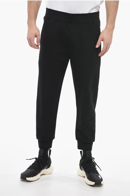 Skinny Fit JUMBLED BOLTS joggingbroek met borduursels in zwart - Image 1