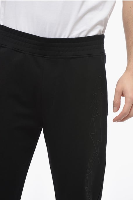 Skinny Fit JUMBLED BOLTS joggingbroek met borduursels in zwart - Image 3