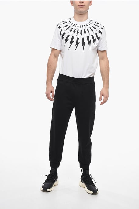 Skinny Fit JUMBLED BOLTS joggingbroek met borduursels in zwart - Image 4