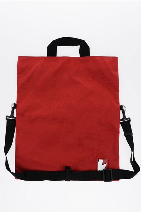Nylon maxi-tas met afneembare schouderband in rood - Image 1
