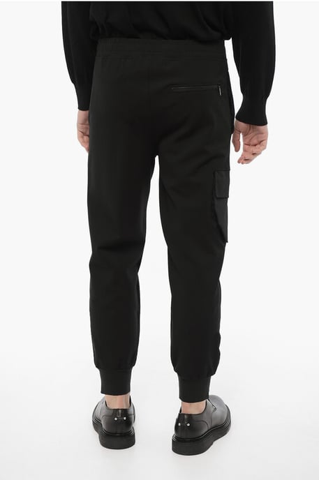 Skinny Fit Cargo-broek met trekkoord in de taille in zwart - Image 2