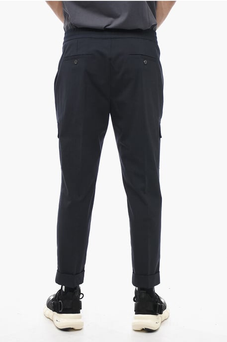 Lage taille REM cargobroek van een mix van scheerwol in blauw - Image 3