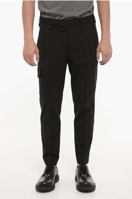 Skinny cargobroek met normale taille in zwart - Image 1