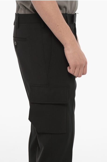 Skinny cargobroek met normale taille in zwart - Image 3
