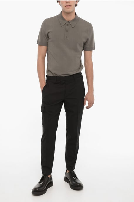 Skinny cargobroek met normale taille in zwart - Image 4