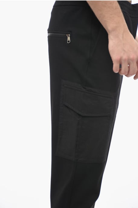Skinny cargobroek met lage taille en trekkoord in de taille in zwart - Image 3
