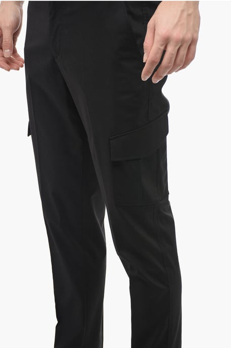 Verborgen sluiting NATE Skinny Fit Cargo-broek in zwart - Image 4