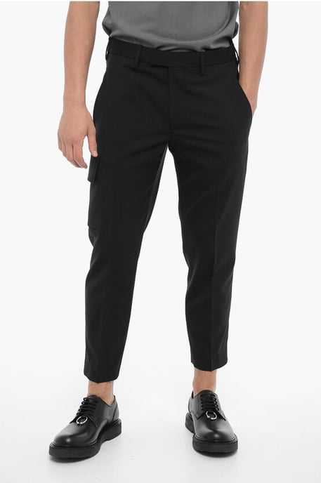 Skinny Cargo-broek met riemlussen in zwart - Image 1