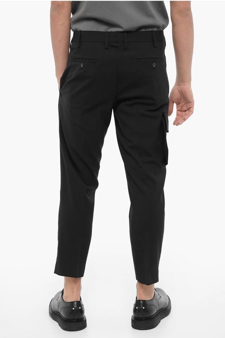 Skinny Cargo-broek met riemlussen in zwart - Image 2