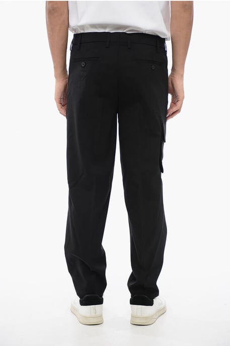 NATE Cargo-broek van een mix van maagdelijke wol in zwart - Image 2