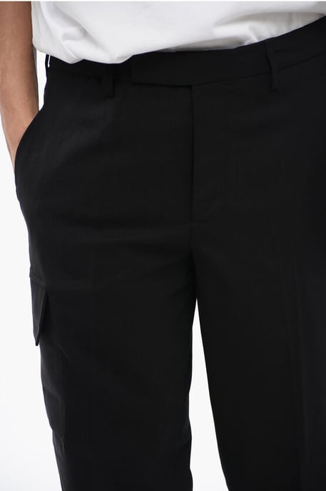 NATE Cargo-broek van een mix van maagdelijke wol in zwart - Image 3