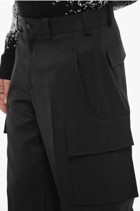 Losse FIREMAN Cargo-broek met enkelknoop in zwart - Image 3