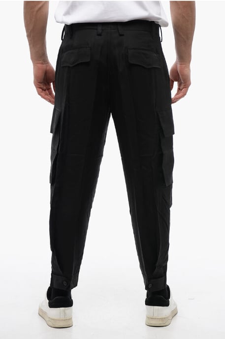 Zijden mix FIREMAN Cargo broek in zwart - Image 2