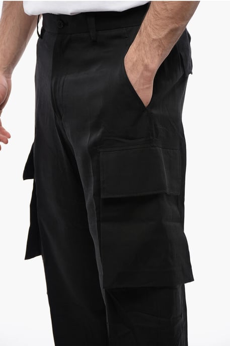 Zijden mix FIREMAN Cargo broek in zwart - Image 3