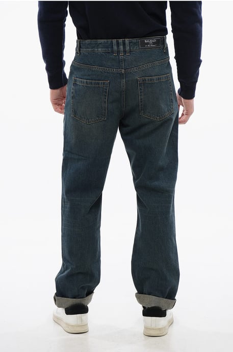 Tapered-fit denim met vintage effect in blauw - Image 2