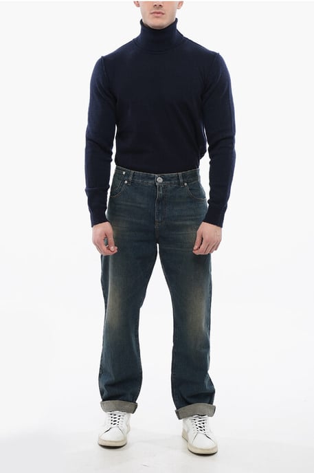 Tapered-fit denim met vintage effect in blauw - Image 4