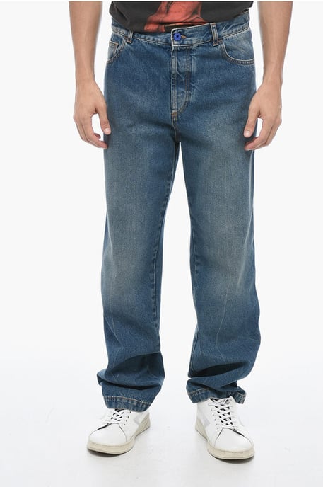 5 Pocket Regular Fit Stone Washed Denim 19cm in Blauw - Image 1