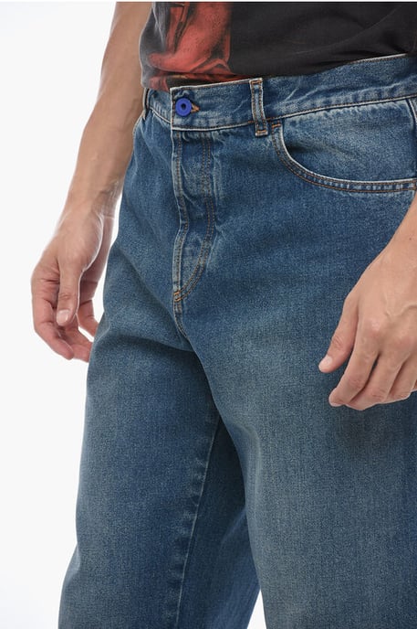 5 Pocket Regular Fit Stone Washed Denim 19cm in Blauw - Image 3