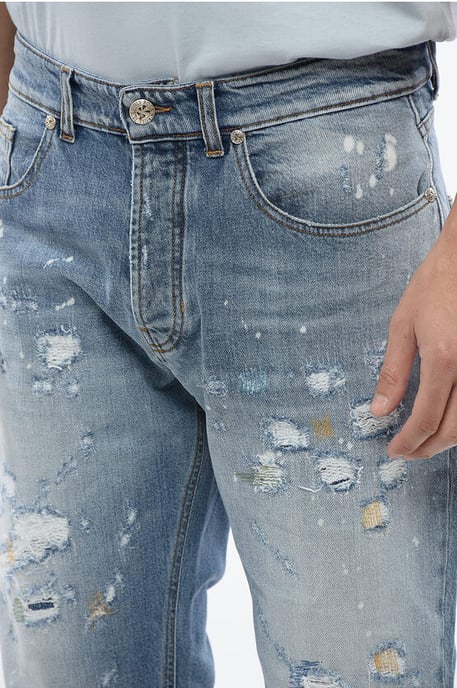 SID Regular Fit Jeans met Distressed Effect, 18 cm in blauw - Image 3