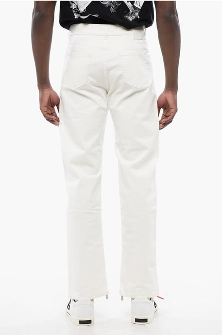 Stretch denim jeans met enkelrits 20 cm in wit - Image 2