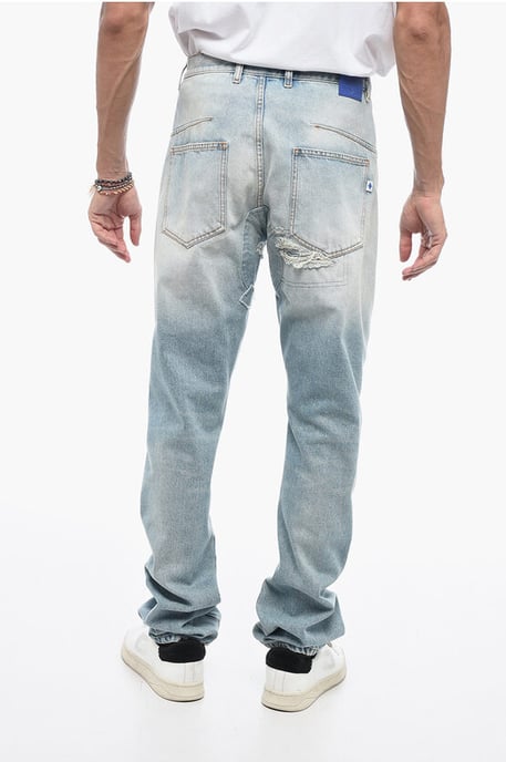 Vintage Effect TWIST Denims met Patchwork 17cm in Lichtblauw - Image 2