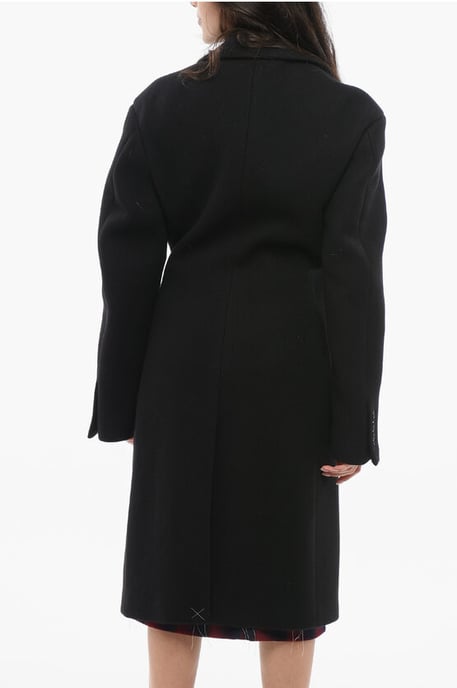 Jas van wolmix met getailleerde taille in zwart - Image 2