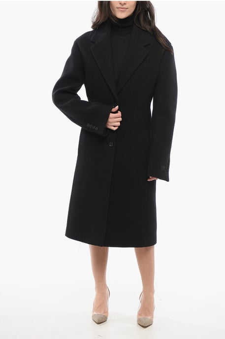 Jas van wolmix met getailleerde taille in zwart - Image 4