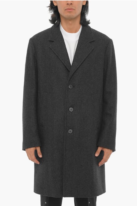 Slim fit enkelrijsjas van wolmix in grijs - Image 1