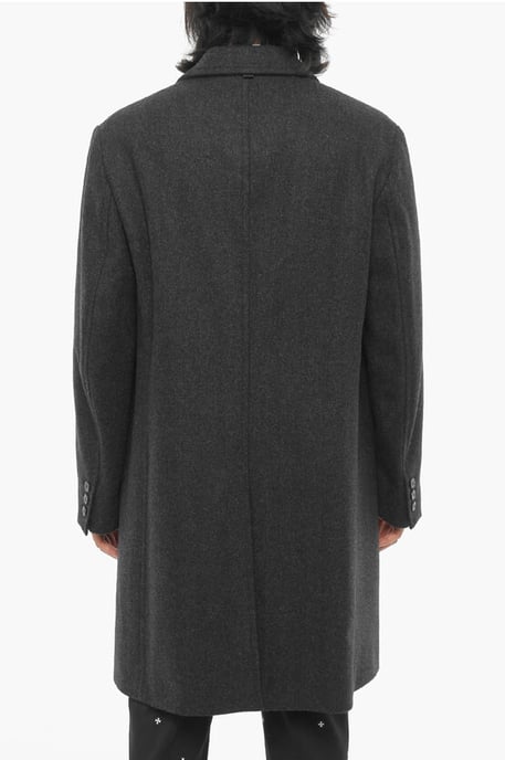 Slim fit enkelrijsjas van wolmix in grijs - Image 2