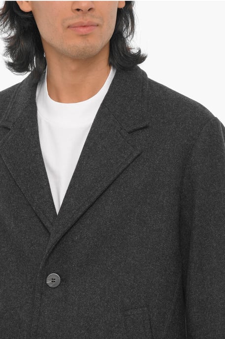 Slim fit enkelrijsjas van wolmix in grijs - Image 3