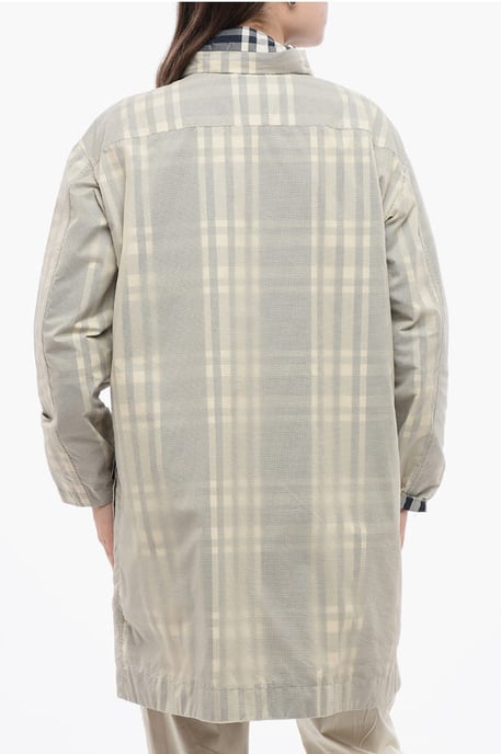 Tartan PEONY jas met verborgen capuchon in beige - Image 2