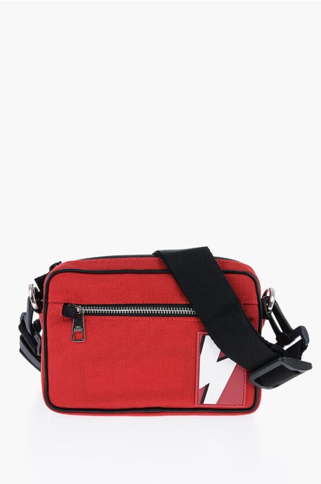 Nylon heuptasje met reliëflogopatch in rood - Image 1