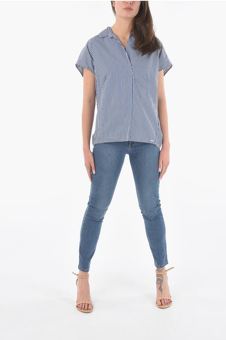 Gestreepte blouse in blauw - Image 4