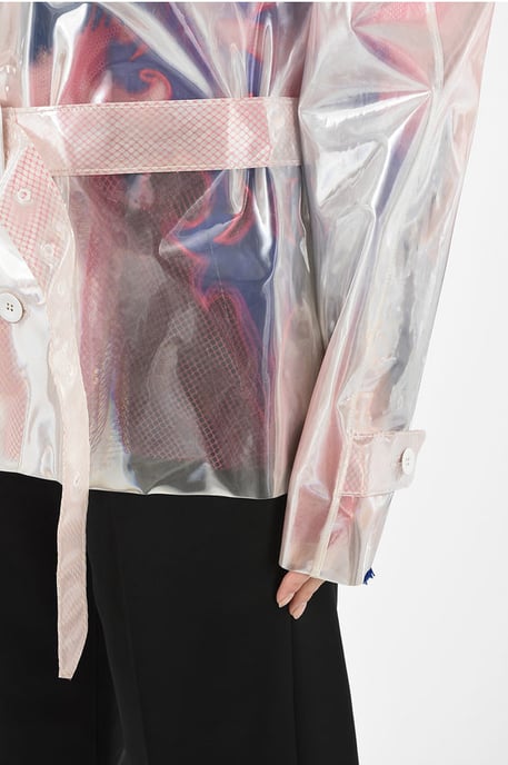 MM0 Enkelrijs trenchcoat in wit - Image 3