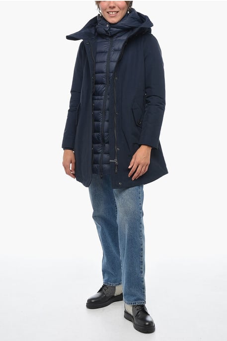 Effen donsjack met uitneembare voering in blauw - Image 4