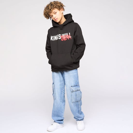 Boy's Kings Will Dream Juniors Tagged Hoodie in Black - Image 3