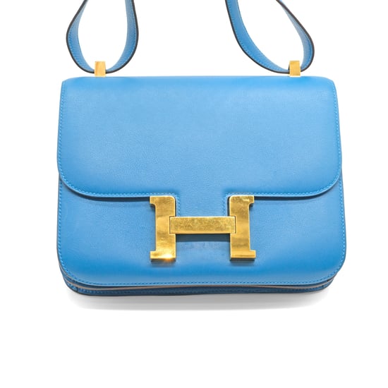 Hermès Constance 24 Blue Zanzibar Evercolor Leather Bag - '10s - Image 2