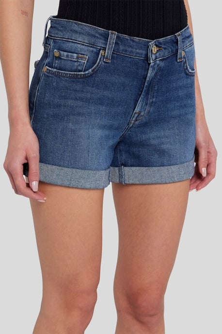 Dames Mid Roll Denim Shorts - Image 4