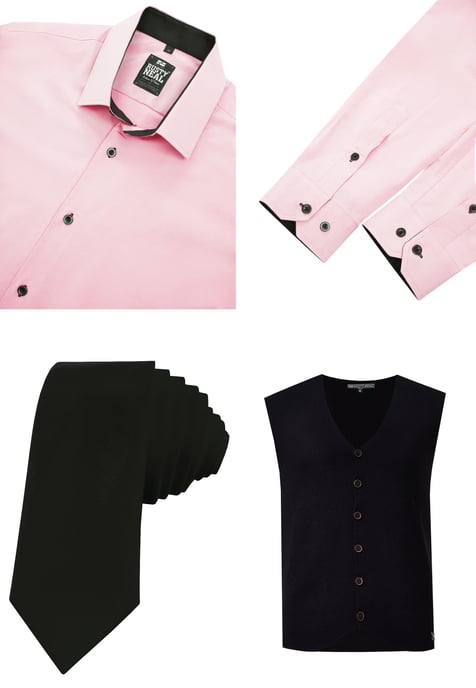 Driedelig pak met overhemd, vest en stropdas - Image 2