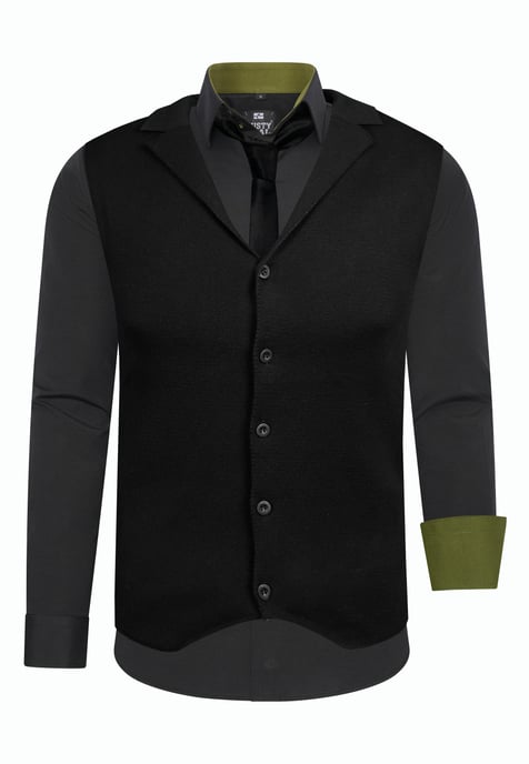 Driedelig pak met overhemd, vest en stropdas - Image 1