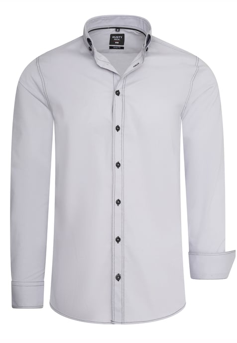 Slim fit overhemd met lange mouwen en contrasterende stiksels - Image 1