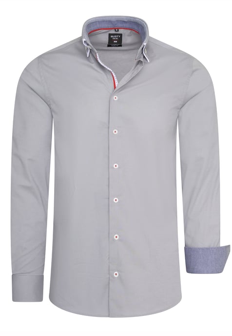 Stretch casual overhemd met dubbele kraag - Image 1